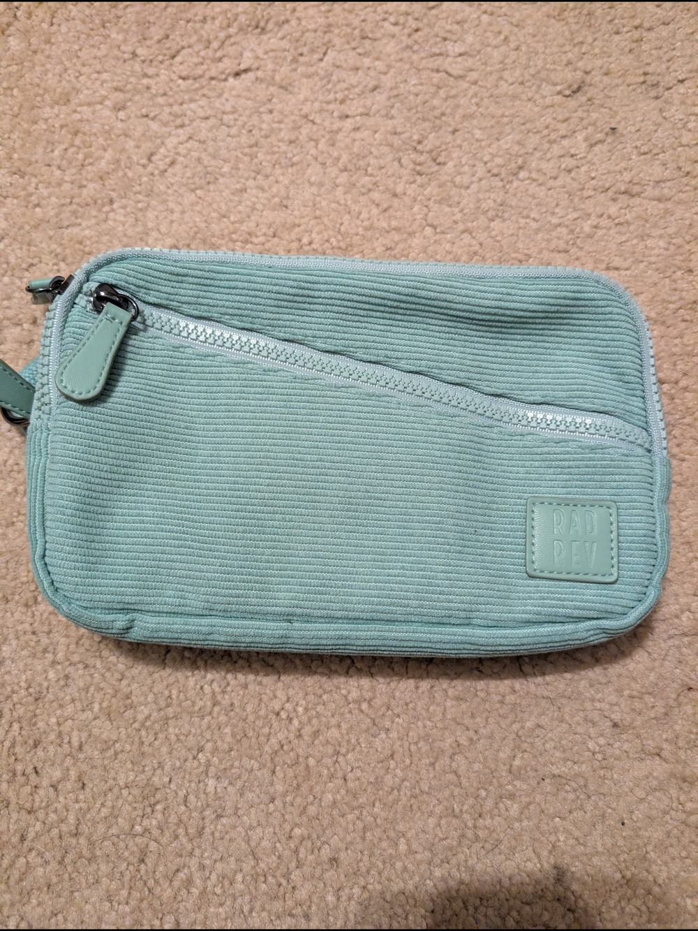 Rad rev Mint Green Corduroy Zip Pouch